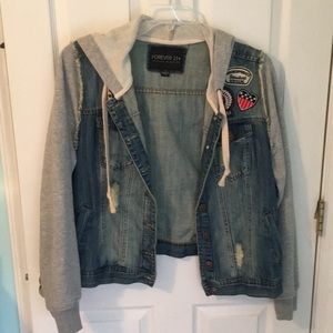 Forever 21 sweatshirt/jean jacket